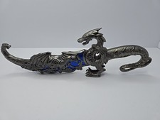 10" Collectible Knife Standing Blue Dragon Fix Blade Dagger w/metal Sheath