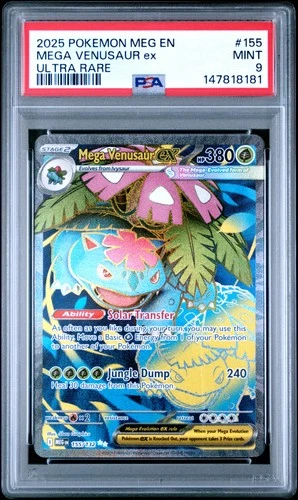 2025 POKEMON MEG EN-MEGA EVOLUTION ULTRA RARE #155 MEGA VENUSAUR EX PSA 9