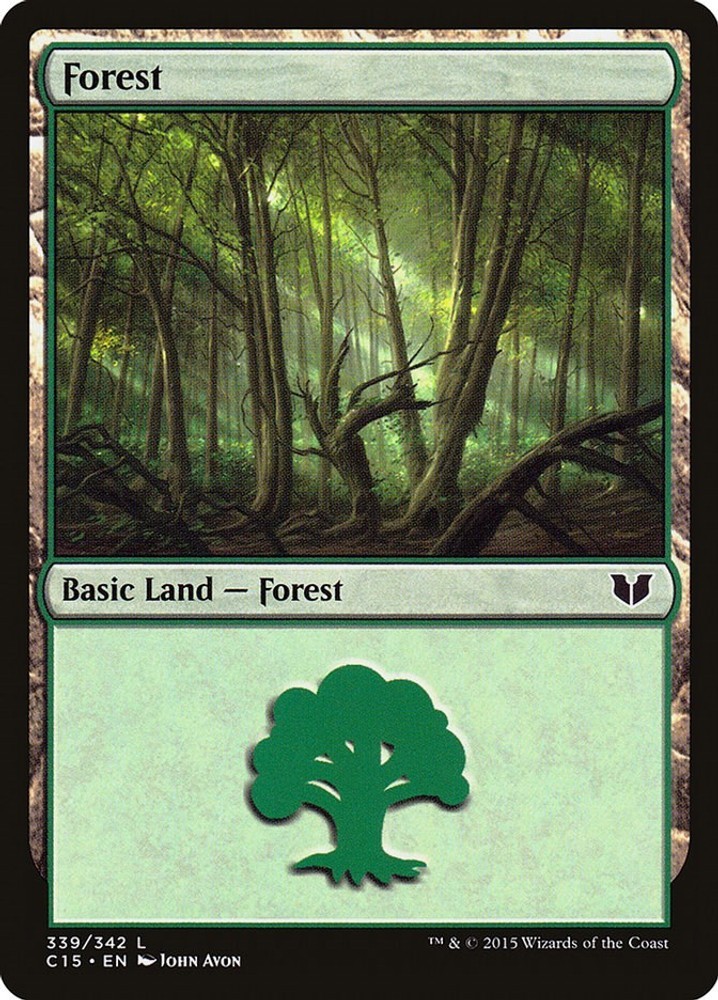 Forest #339 (LP) Commander 2015 (C15) MTG