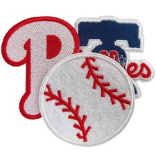 3Psc Philadelphia Fans' Favorite Baseball Iron On Patches, for Jacket Backpac...