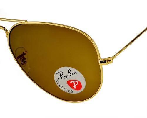 Ray-Ban Sunglasses RB3025 Aviator Classic Gold Frame Polarized Brown Lens 58mm - Picture 11 of 12