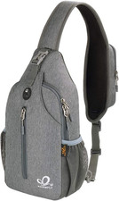 Dark Gray Crossbody Sling Backpack Travel Hiking Chest Bag Daypack
