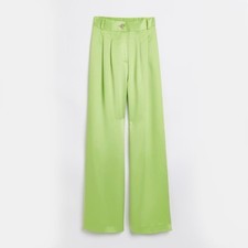 River Island Women  s Smart Trousers Lime High Waisted Neon Green Size 8
