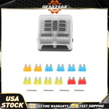 6Way Car Boot Power Distribution 12-24V Fuse Holder Box Block Panel Board USA