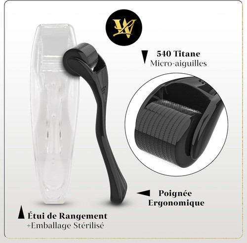 Derma Roller pour cheveux 0,25mm Hommes Femmes MicroNeedling Aiguille Pousse - Photo 6/8