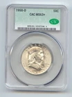 1950-D Franklin Half Dollar, CAC MS-63+