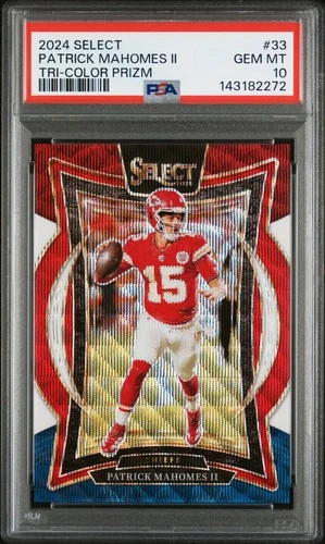 2024 Select Patrick Mahomes II Tri-color prizm concourse #289/299 PSA 10 GEM MT!