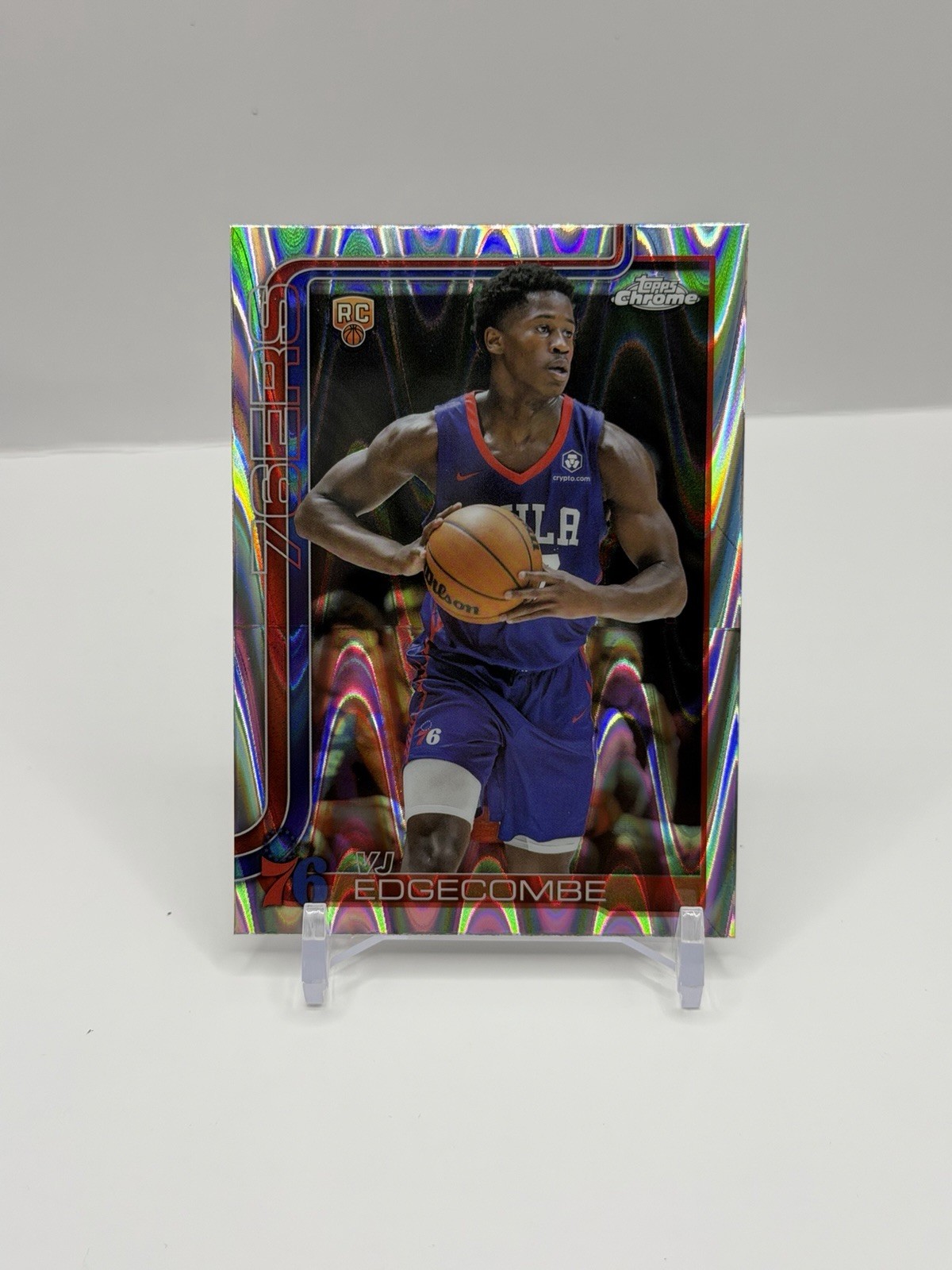 2025-26 Topps Chrome VJ Edgecombe RayWave Refractor #253 (RC) 76ers