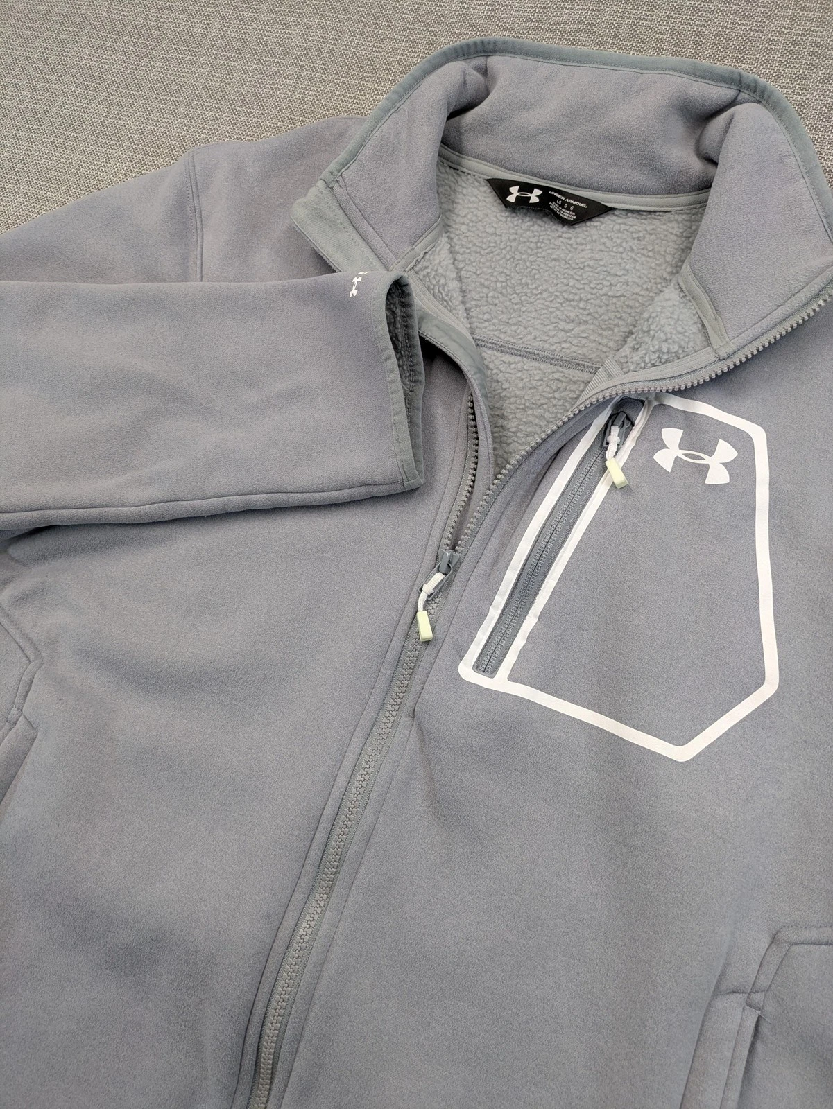 Under Armour Storm Jacket Mens Large Gray Full Zip Fleece Lined Golf Athletic
Opens in a new window