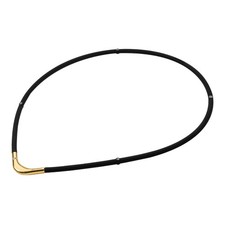 phiten necklace RAKUWA magnetic titanium necklace S- Black/Gold 45cm