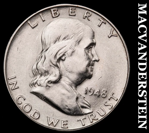 1948-D Silver Franklin Half Dollar - Choice Gem Brilliant Unc  Lustrous  #G9212