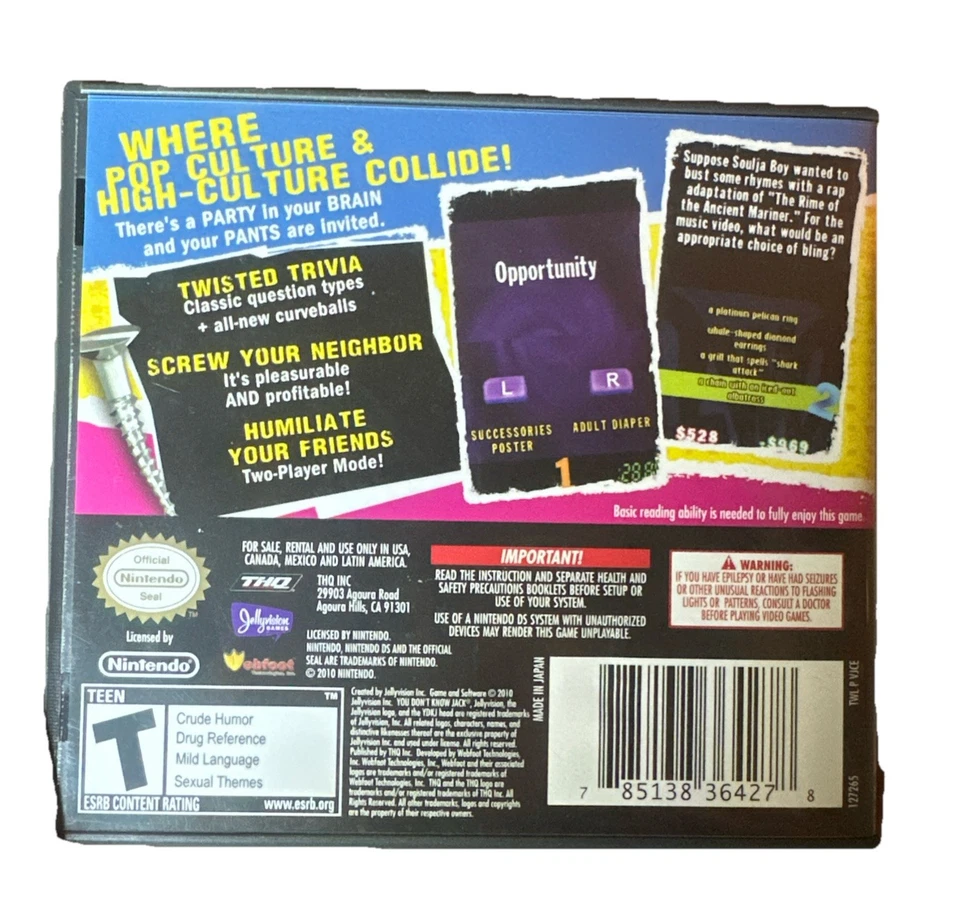 You Don't Know Jack - Nintendo DS w/manual - Image 2 of 3