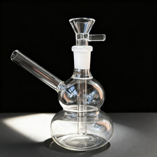 Protable 4" Vetro Bong Hookah Zucca Spessa Tubo Acqua Fumo Shisha Bubbler con Ciotola