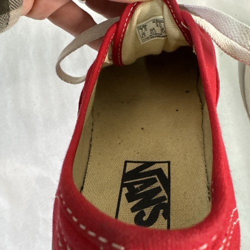 Vans Authentic 721565 Red Canvas Shoes Unisex Shoe Size Women's 9 Men's 7.5 - Picture 9 of 19