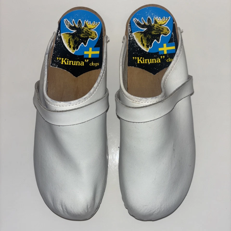 Zuecos Kiruna de cuero negro Suecia talla 7 UE 37 Foto 2 de 4