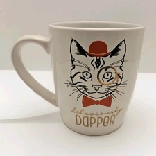 American Atelier Deliciously Dapper Cup w Cat in Hat Bow Tie Monocle Coffee Mug
