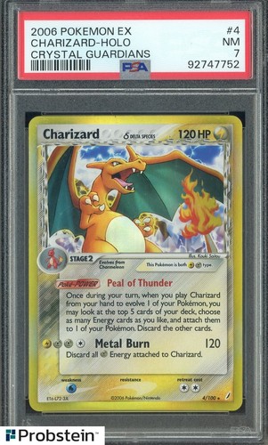 2006 Pokemon EX Crystal Guardians #4 Charizard Holo PSA 7 NM