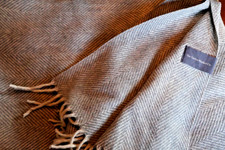NEW The Tartan Blanket Co. 100 wool Grey Herringbone Wrap Scarf Throw 30"x72"