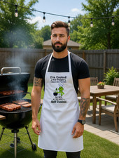 Handmade White Unisex Apron Funny Cooking BBQ Grill Kitchen Custom Design Gift