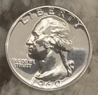 1960-P Washington Silver Quarter – Brilliant Uncirculated (BU) – 90% Silver