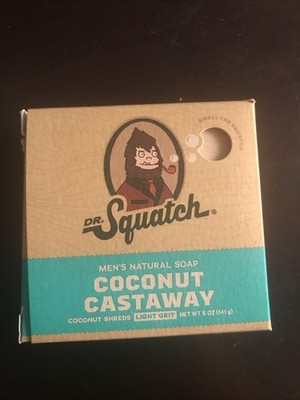 Dr Squatch Men's Natural Soap Coconut Castaway 5 oz bar Light Grit