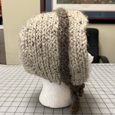 Reproduction 19th Century Woman's/Girls Knitted Wool Bonnet, SZ S/M