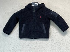 Polo Ralph Lauren Hoodie Kids Size 2 2T Black Full Zip Long Sleeve Pockets
