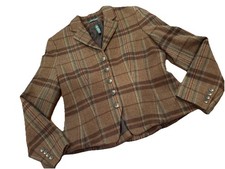 149 Vintage Ralph Lauren Plaid Equestrian Blazer Hunting Wool Jacket 8