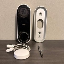 Nest Hello Video Doorbell Black Streaming Video Wi-Fi w/ Bracket Screws