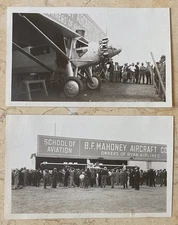 RARE! (2) LINDBERGH'S PLANE by B.F.MAHONEY AIRCRAFT CORP. SAN DIEGO 1928 PHOTOS