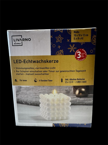 LED Kerzen 3D FLAMME RUSTIC mit Timer, Echtwachs Stumpen-Block-Kerze flackernd - Bild 1 von 2