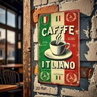 Vintage Italian Coffee CAFFE ITALIANO Tin Metal Signs Home Décor 8x12