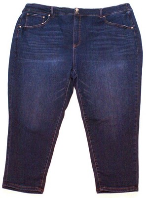 Terra & Sky Elastic Waist Jeans Womens 4X (28W-30W) High-Rise Blue Denim (48X24)