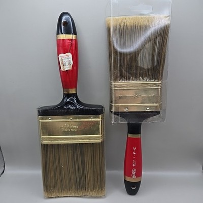 Pair (2) Vintage Paint Brushes- Tynex 100% Dupont 4'', Pitegoff 100% Nylon 3''