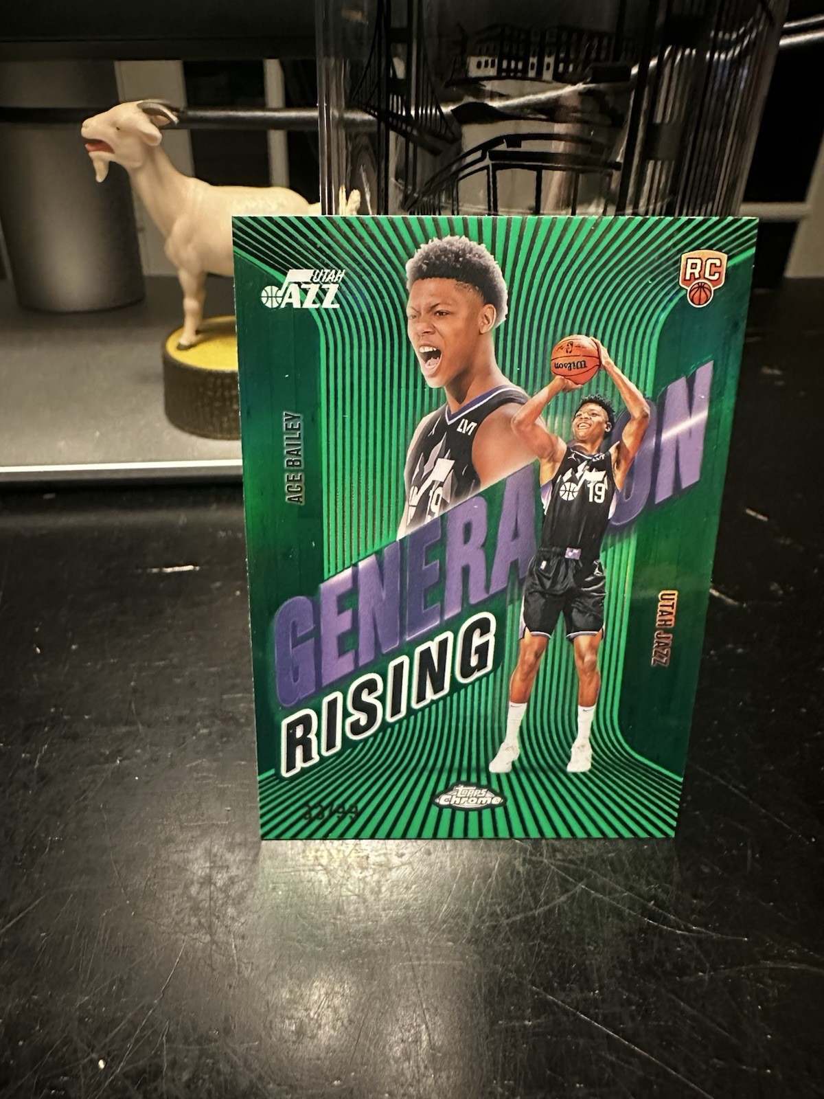 2025-26 Topps Chrome Ace Bailey RC Rookie Generation Rising Green Refractor /99