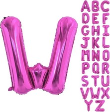 40 Inch Large Hot Pink Letter W Balloons Alphabet W Letter Balloons Foil Myla...