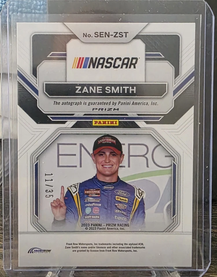 2023 Panini Prizm Racing Nascar ZANE SMITH AUTO SENSATIONAL SIGNATURES /35 - Image 2 of 2