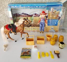 1992 Grand Champions Horse Jumping Set Rider Palomino Marchon Horses Seen TV