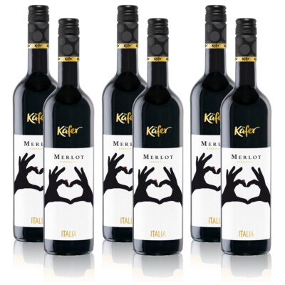 Käfer Merlot IGP, trocken, sortenreines Weinpaket (6x0,75l)
