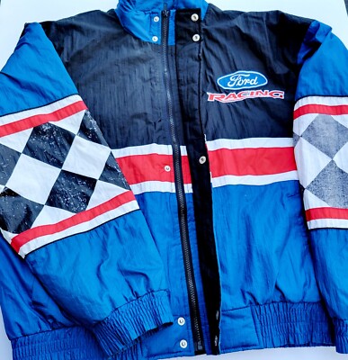 Racing Champions Ford Racing L Jacket racing flag sleeves