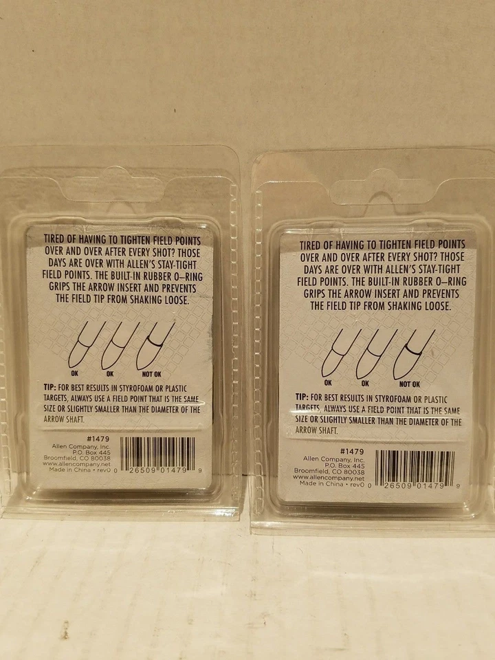 6 Pack Allen Stay Tight Field Points 11/32" diameter, 100 grain #1479--LOT OF 8 - Image 2 of 2