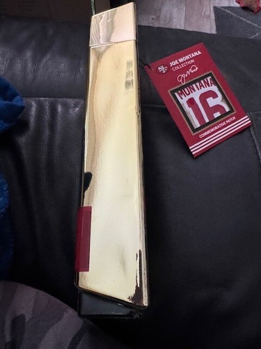 Joe Montana Gold Bar Whiskey Empty Full-Sized Bottle With Limited Edition Patch - Picture 4 of 5