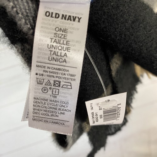 Old Navy Womens Plaid Blanket Scarf One Size Black/Brown Soft Polyester Knit - Picture 7 of 7