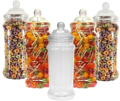 TRULY SWEET CANDY Plastic Storage Jars Sweet Jar Screw Top Lid Spices Cereal Food Container 2.5L