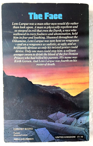 The Face Jack Vance VTG Coronet UK Edition 1981 Demon Princes Book 4 - Picture 3 of 4