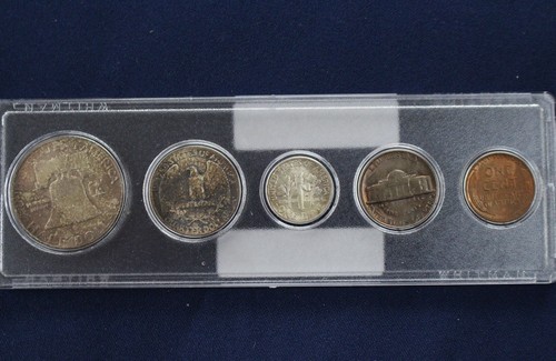1954-P United States Silver Mint Set Original Toned Uncirculated Set of 5 E0854 - Picture 2 of 8