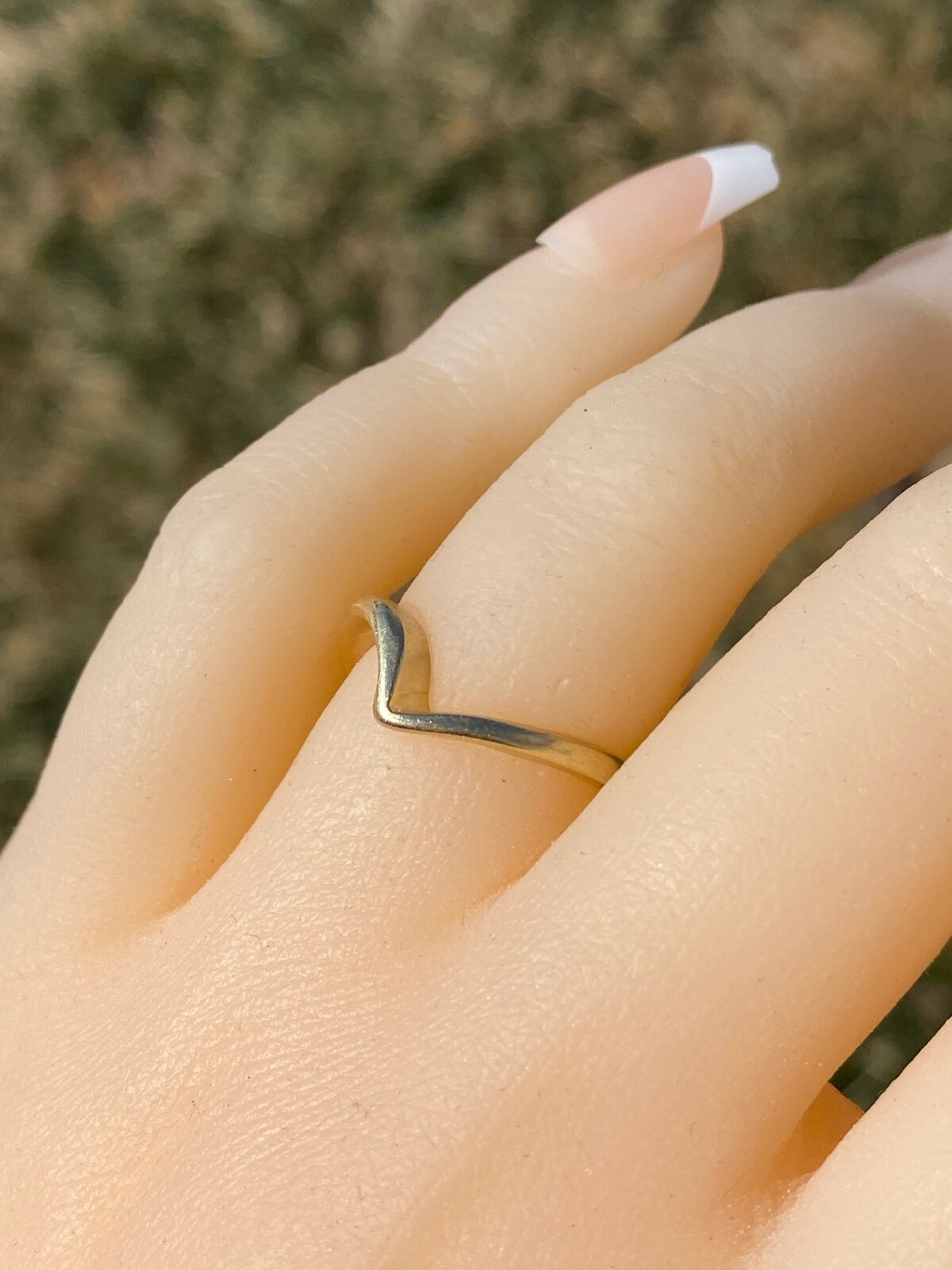 Simple Yellow Gold Stackable Wave Ring - image 8