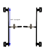 2 Pack 55" Aluminum Black Cargo Trailer Swing Door Hinged Cam Bar Lock Hasp