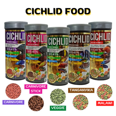 Cichlid Fish Food All Species Pellets Accelerate Color & Growth Healthy Aquarium