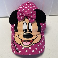 DISNEY MINNIE MOUSE KID'S CAP HAT Pink ADJUSTABLE STRAP - Mint Condition